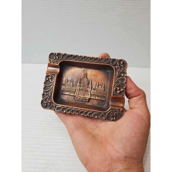 vintage small copper ashtray / Vintage Copper Souvenir Ashtray Ashtray || - Picture 6 of 9